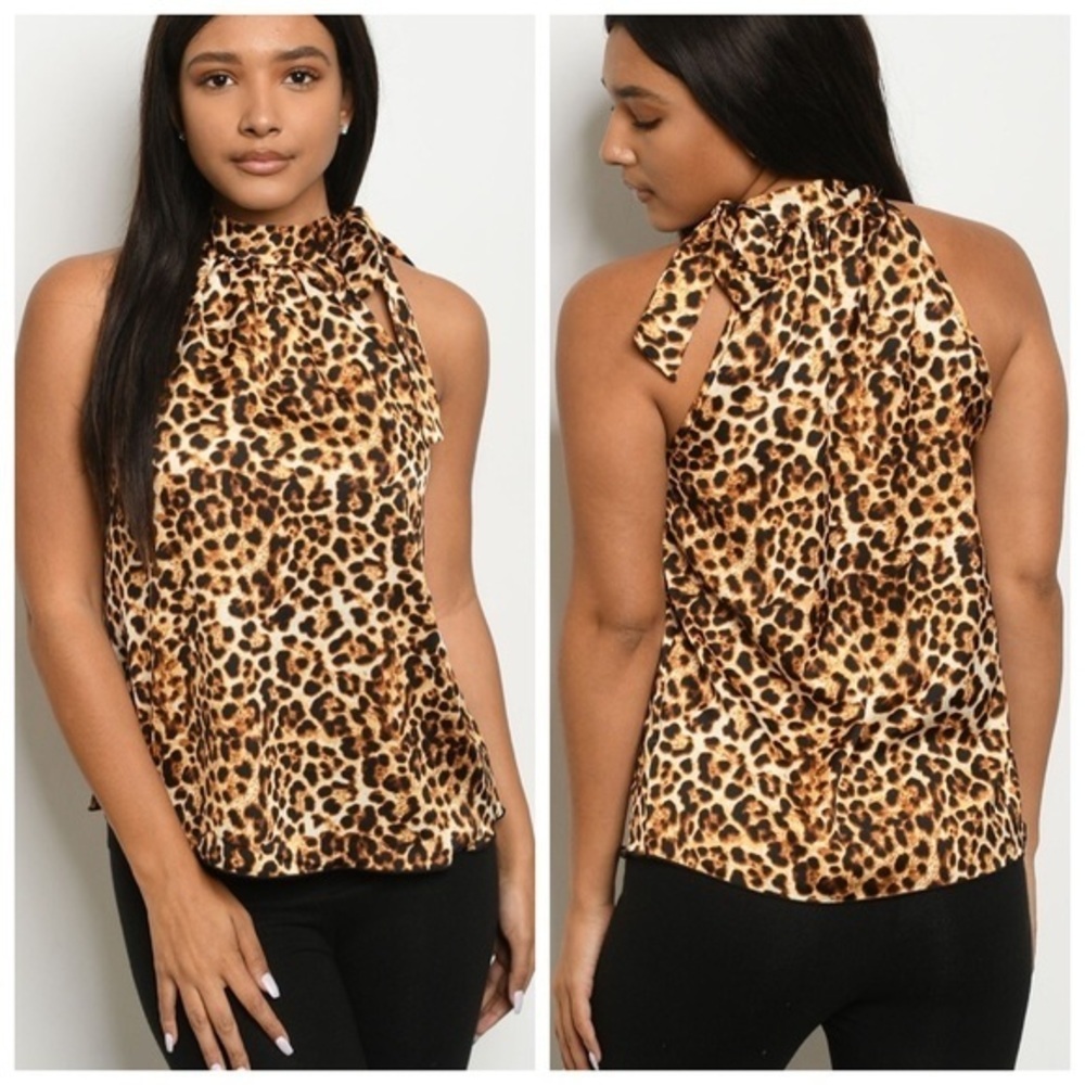🆕Sleeveless leopard blouse